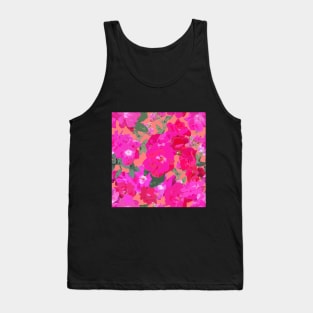 Soft Wild Roses on Light Orange Tank Top